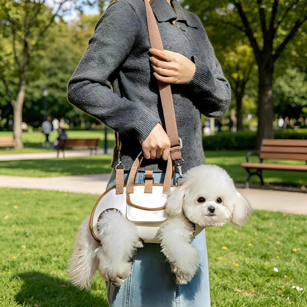 1-Piece Pet Travel Backpack, 3-in-1 Medium Size (Suitable for 4-6.5kg Pets), Pet Dog Backpack, Portable Crossbody Handbag, Shoulder Bag, Small Dog and Cat Pet Outing Bag, Dog Walking Bag