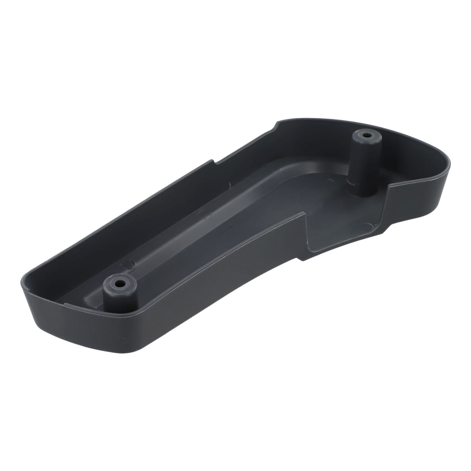 Black plastic car door handle cover with two cylindrical mounting posts shown from the back side for Fiat Ducato driver seat panel 60911360.