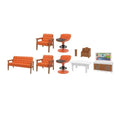 U13F Miniature Furniture Set for 1/12 Dollhouses Dining Room Kitchen Bathroom Living Room with Accessories for Scene Decors