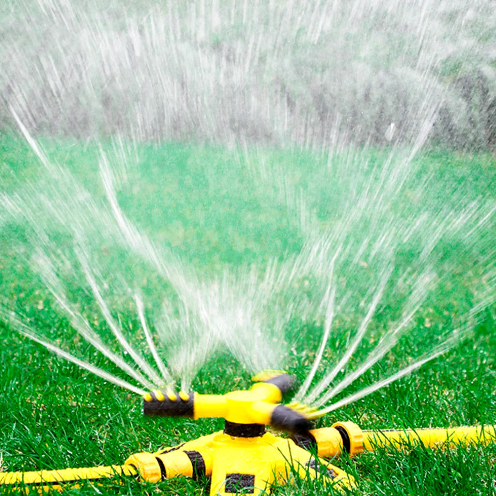 360 Degree Automatic Rotating Lawn Sprinkler 3 Arm Garden Watering Sprayer Large Area Irrigation for Yard Grass