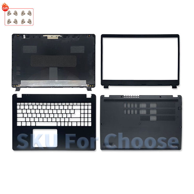 black plastic replacement housing case with white keyboard panel for acer aspire 3 n19c1 a315-42 a315-42g a315-54 a315-54k laptops