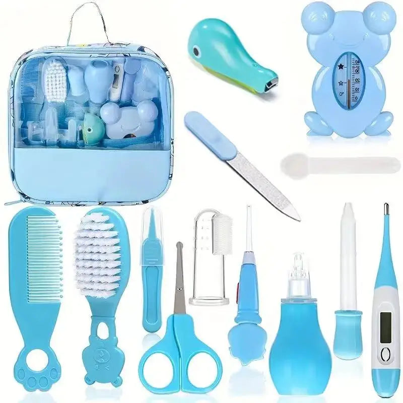 Baby Grooming Health Care Set, Newborn Safety Care Kit with Nail Clippers Hair Comb Nasal Aspirator