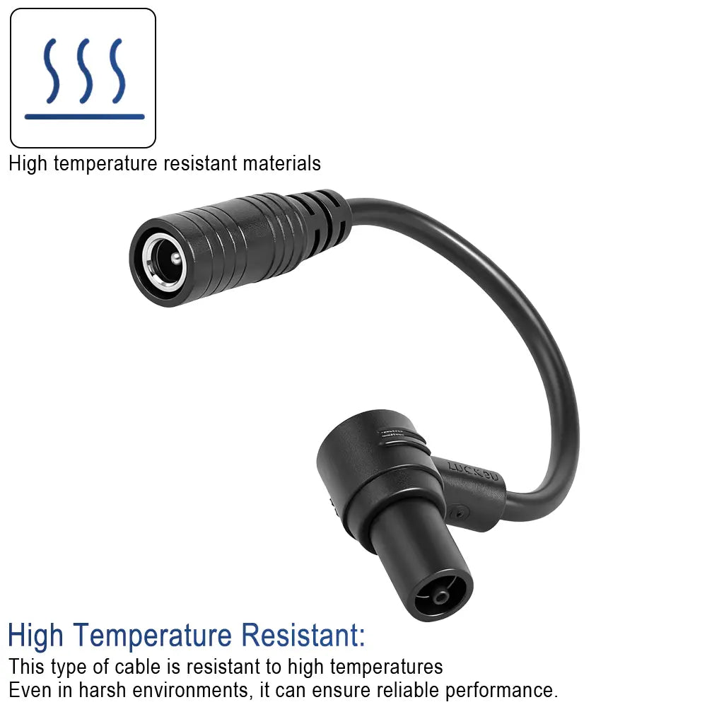 Cable flexible resistente a altas temperaturas negro con dos conectores diferenciados para el cable adaptador del puerto de carga Xiaomi 4 Ultra.