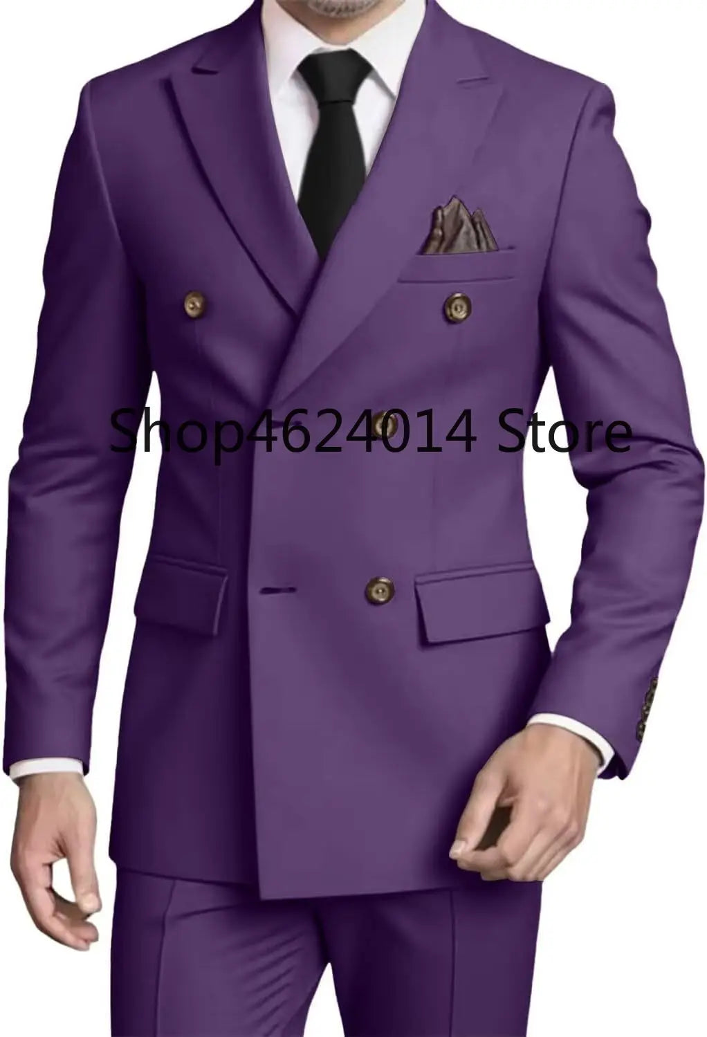 Suits for Men Slim Fit 2 Piece, Mens Double Breasted Suit Tuxedo for Men Wedding Business Prom Formal Suits