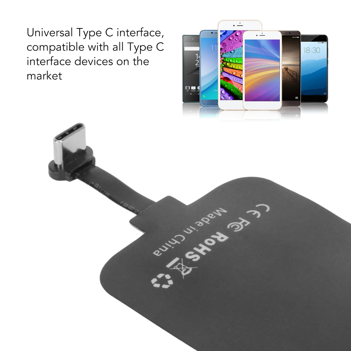 Wireless Charging Receiver 10W Type-C Fast Charging 5V 2A Input Wireless Charging Receiver for Mobile Phone Wireless Charging