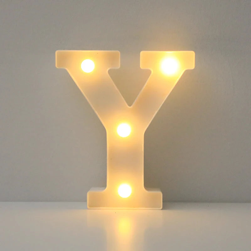 Alphabet LED Letter Lights Luminous Number Lamp Battery Night Light for Wedding Birthday Christmas Party  Home Decoration