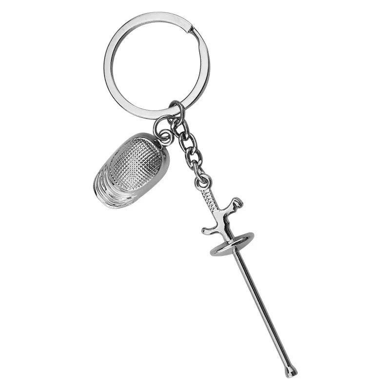 Fencing Keychains Sports Keychain for Key Swords Jewelry for Man