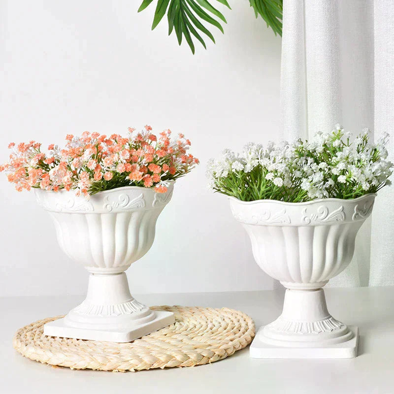 Large Outdoor Planter Roman Column Flower Pot Planting Pots Balcony Household White Plastic Porch Decor Flowerpot