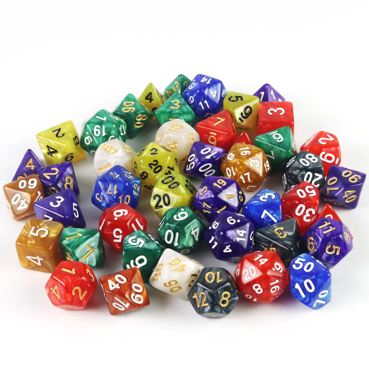 10Pcs Marble D4 Dice Gaming Accessories for Tabletop Games RPG Board Games