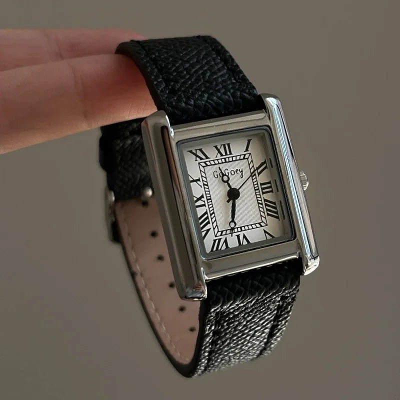 Luxury Square Small Watch Retro Womens Girls Quartz Watches Tiny Female Watch for Women Dresses Lady Fashion Gift for Girlfriend