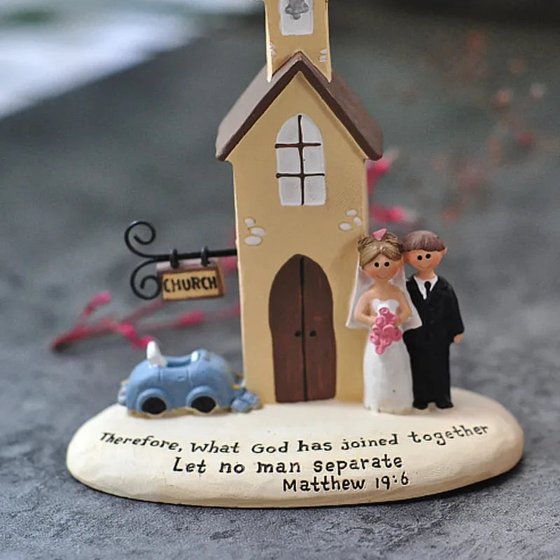 Wedding Anniversary Ornaments Resin Bride Groom Porch TV Cabinet Desktop Bedroom Decoration Creative Church Wedding Craft Gift