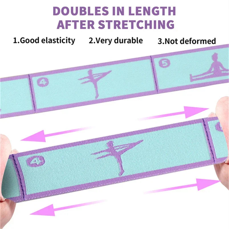 Elastic Yoga Resistance Band Pilates Dance Stretching Belt Fitness Sport Exercise Pull Strap Belt Beginner Multi-Functional Band