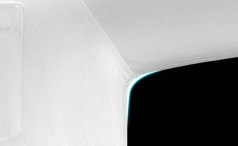 Men plus size cotton long sleeve formal dress shirt featuring white textured fabric with a sleek glowing blue trim along the edge.