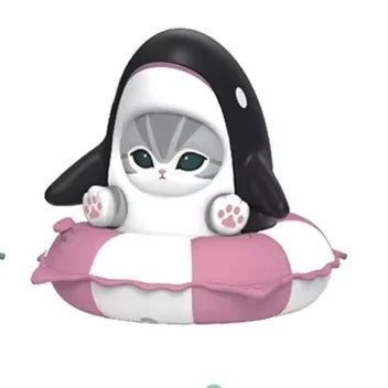 Genuine Mofusand Swimming Ring Series Blind Box Cute Collectible Figurines Desk Car Decor Collection Seal Mystery Box Kid Gifts