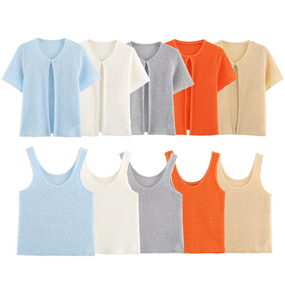 Women's Clothing 2025 New Style European And American Fashion Simple Pearl Decoration Knitted Top Knitted Vest