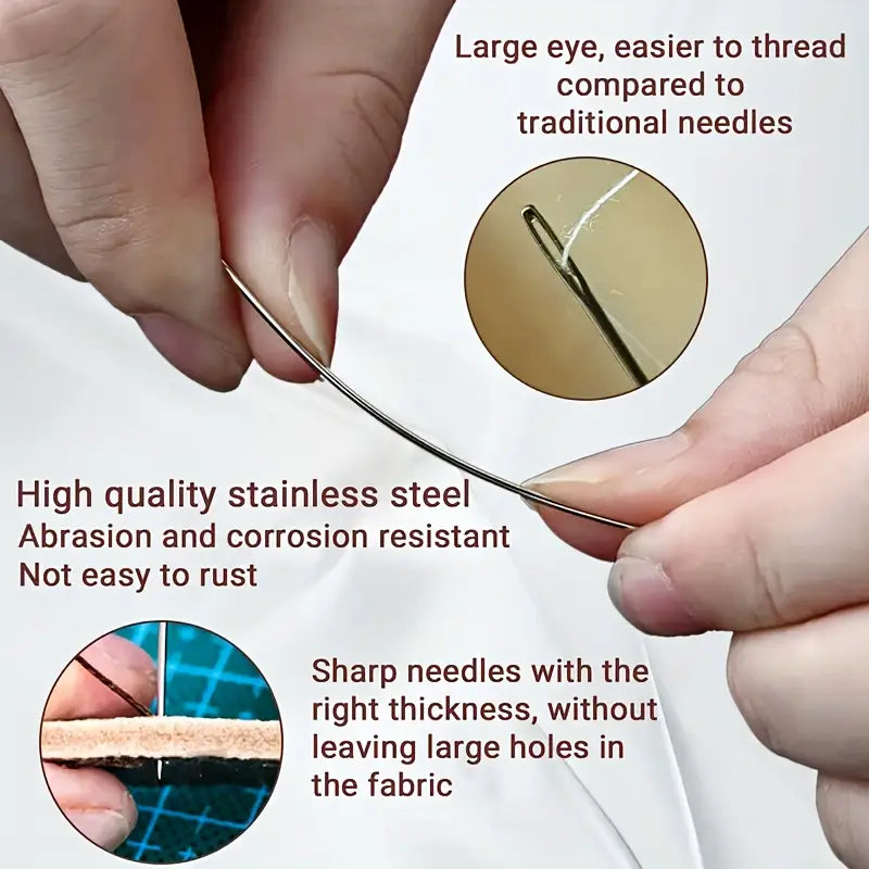 A sleek high-quality stainless steel sewing needle with a large eye and sharp point from a large eye sewing needles for elderly 40 pack.