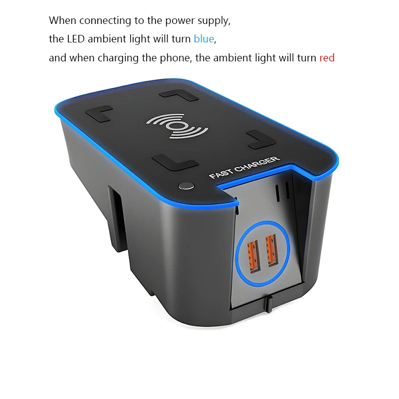 For Volvo XC90 XC60 V60 S90 S60 V90 Car Wireless Charging 15W Fast Wirele Charger Accessories Trim Automotive Electronics