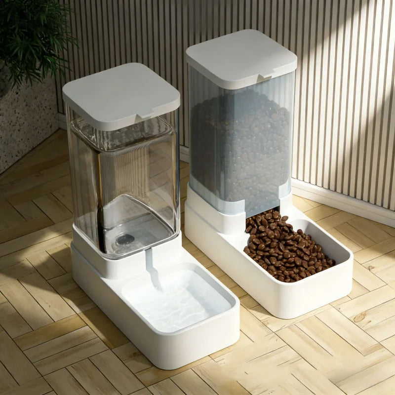 Pet Automatic Feeding and Watering Set1-2Gravity Dual-Function Design Universal Water Feeder for Cats and Dogs