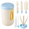 B84B-Travel Baby Bottle Cleaner Brush Set,Foldable Baby Bottle Drying Rack,Essential Cleaning Set For Outdoor Travel
