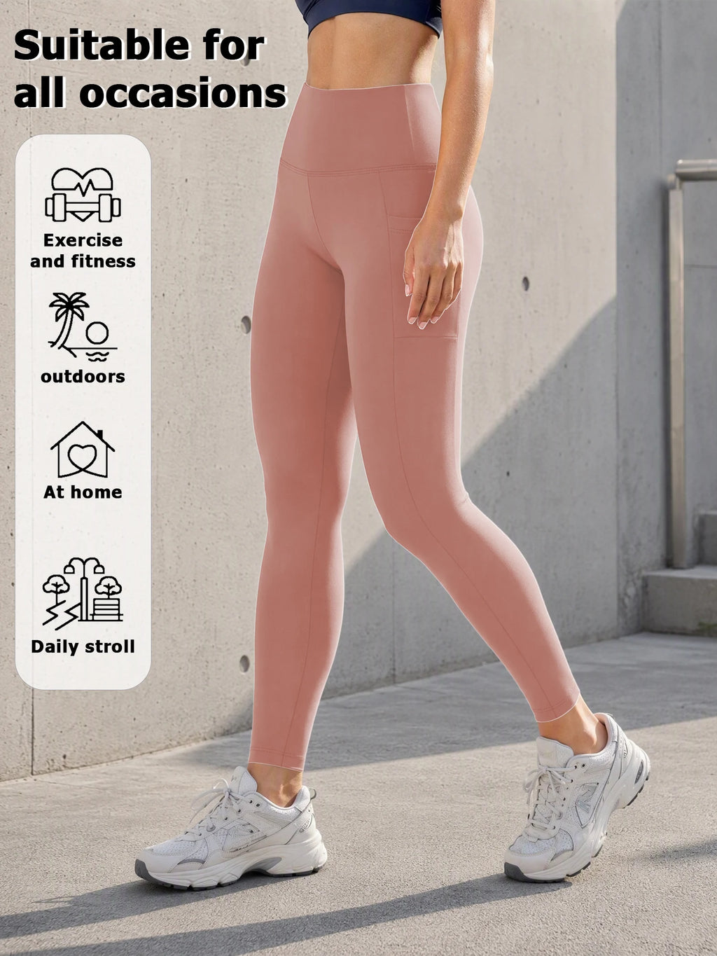 High Waisted Leggings for Women with Pockets Soft Active Tummy Control Pants for Yoga Running & Daily Wear