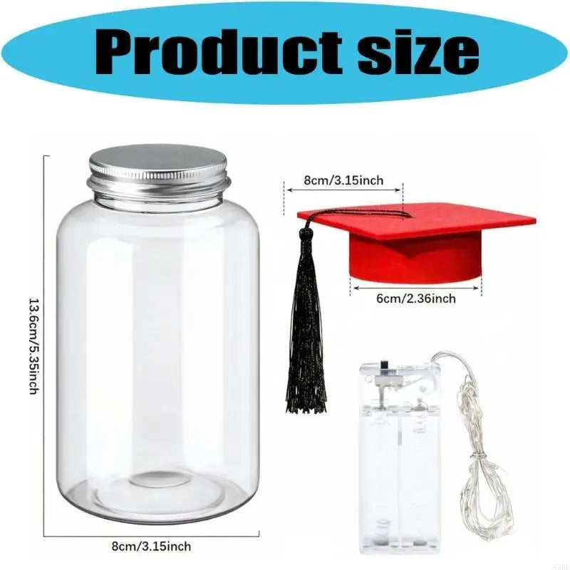 Graduation Memory Jar with Led Light Light Up Jar with Graduation Cap 55KF