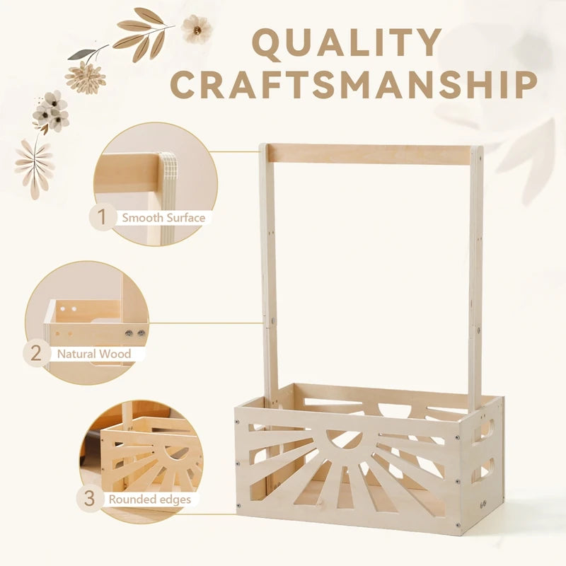 Baby Birthday Party Decorations Wooden Storage Basket The Baby's Room Decorated With Furniture DIY Baby Photography Accessories