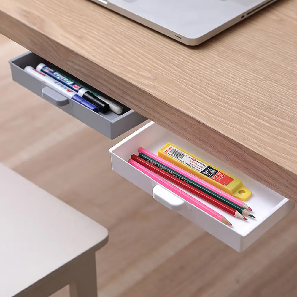 Accessories Living Room Bedroom Household Products Under Desk Drawer Organizer Storage Dust-proof ABS Adhesive