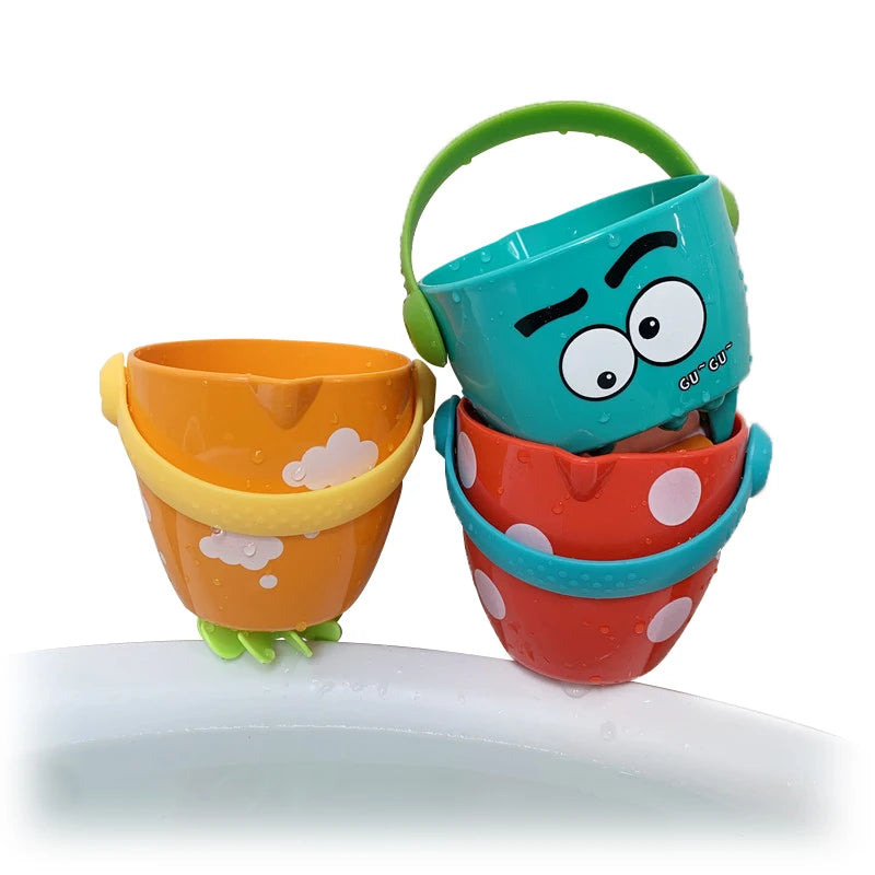 Baby Shower Bath Toys Baby Bathroom Bathtub Mini Leaky Bucket Beach Toys Sprinkling Shower Play Water Cups Gifts For Toddler