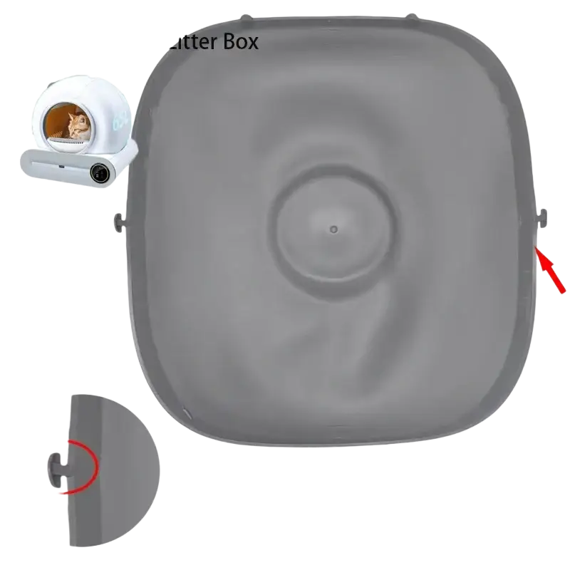 Gray plastic bottom bracket for tonepie cat litter box shown from above for replacement silicone pad accessory