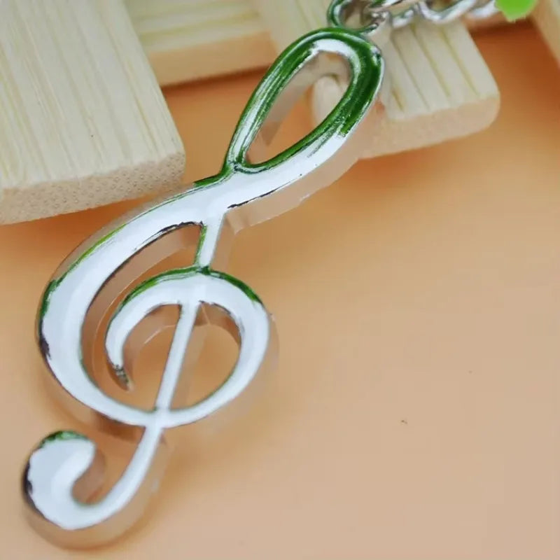 Music Note Keychains Key Ring Silver Plated Metal Musical Note Key Chain For Car Music Symbol Jewelry Accessory Wholesale