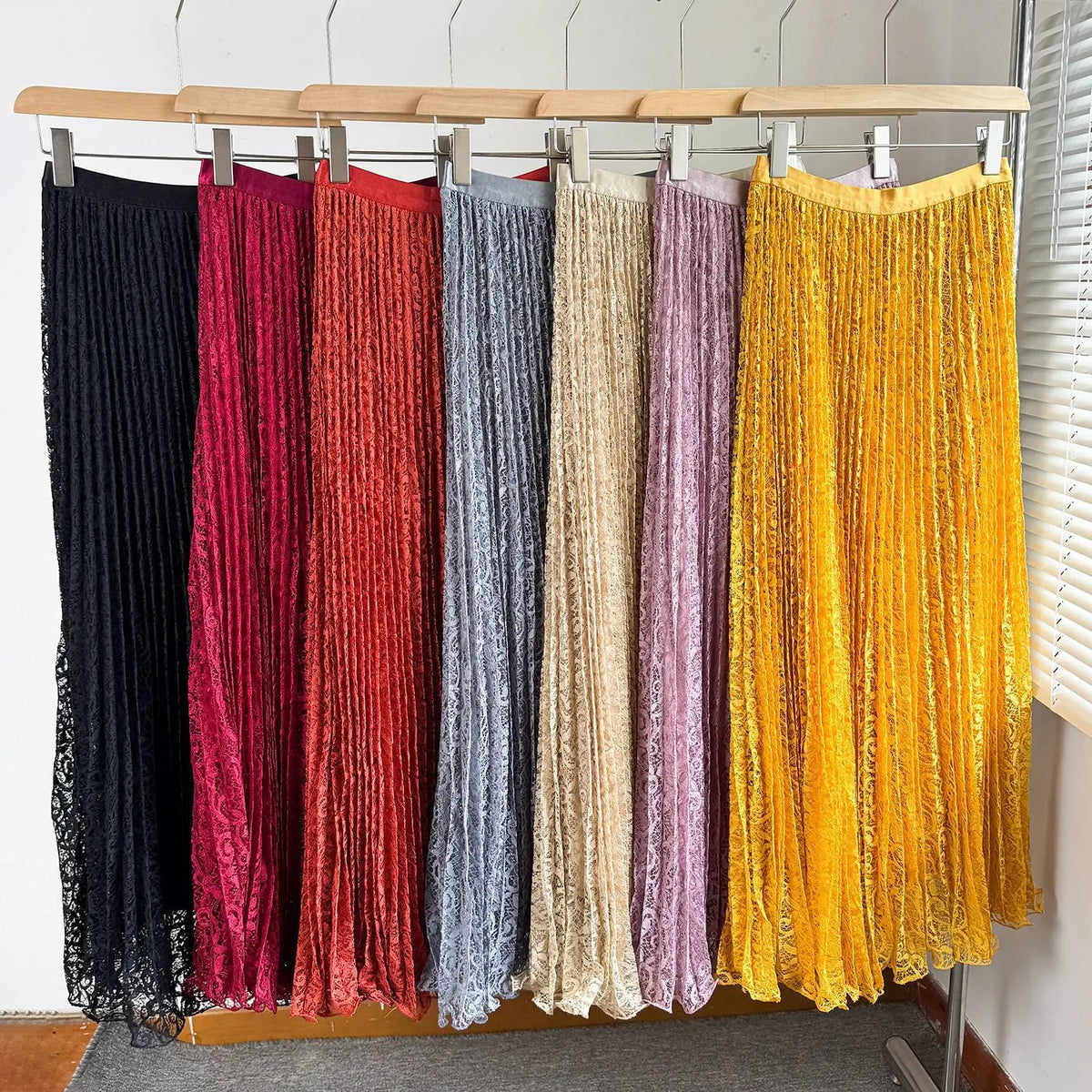 Skirts Women Mid Length Skirt A Line High Waist Slim Fit Elegant Splice Y2k Streetwear Work Lace Casual Pleated Summer 2026