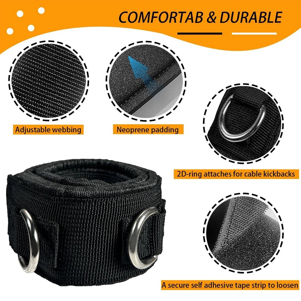 1Pair Ankle Strap for Cable Machine Attachments, Gym Accessories for Women Men, Ankle Cuffs for Glute Kickback, Leg Workouts