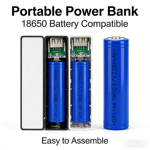 1-4pcs DIY Portable Mobile Power Bank Case Product Requires 18650 Battery Compatible with Handheld Phone Chargers