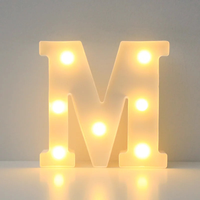 Alphabet LED Letter Lights Luminous Number Lamp Battery Night Light for Wedding Birthday Christmas Party  Home Decoration