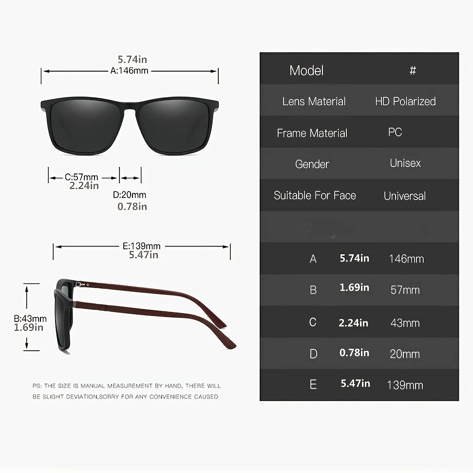 Sports Sunglasses for Men Polarized Comfortable Wear Square Sun Glasses Male Light Weight Eyewear Accessory with Origina UV400
