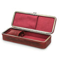 Luxury Handmade Genuine Leather 3 Slots Pen Case Retro Stationery Organizer School Office Gift Box