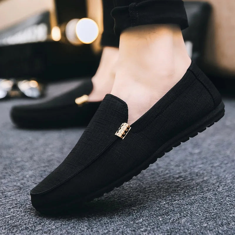 Men Casual Shoes Canvas Slip On Fashion Loafers for Male Luxury Dress Driving Shoes Formal Wedding Party Flats Plus Size