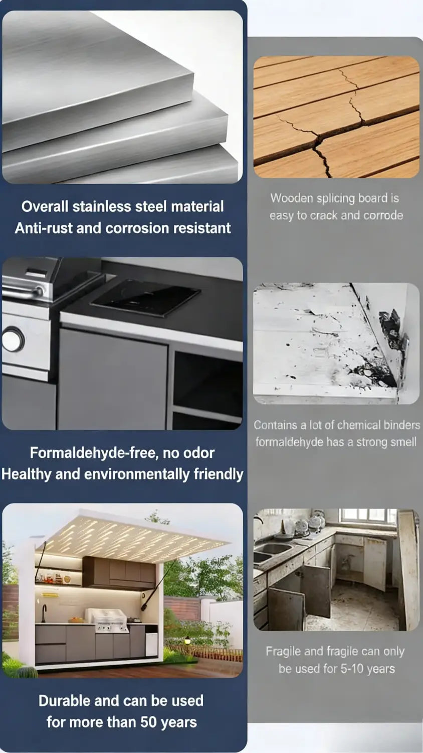 stainless steel outdoor cabinet with sleek modern design and anti-rust finish for modular kitchen use and enhanced customer service durability