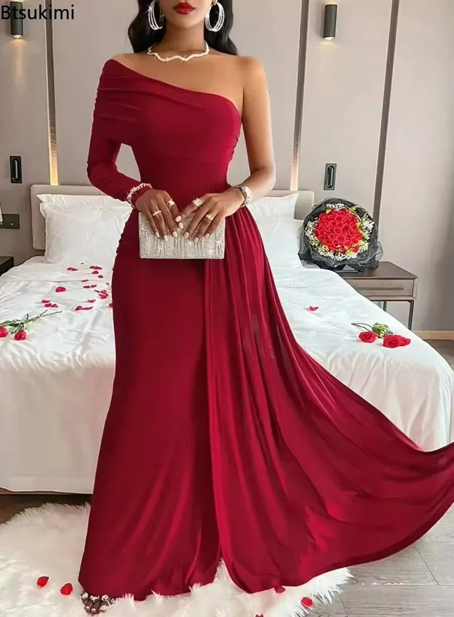 2026 Luxury Party Evening Dresses Women's Sexy and Elegant Backless Sleeveless Off Shoulder Maxi Dress Fashion Prom Gown Females