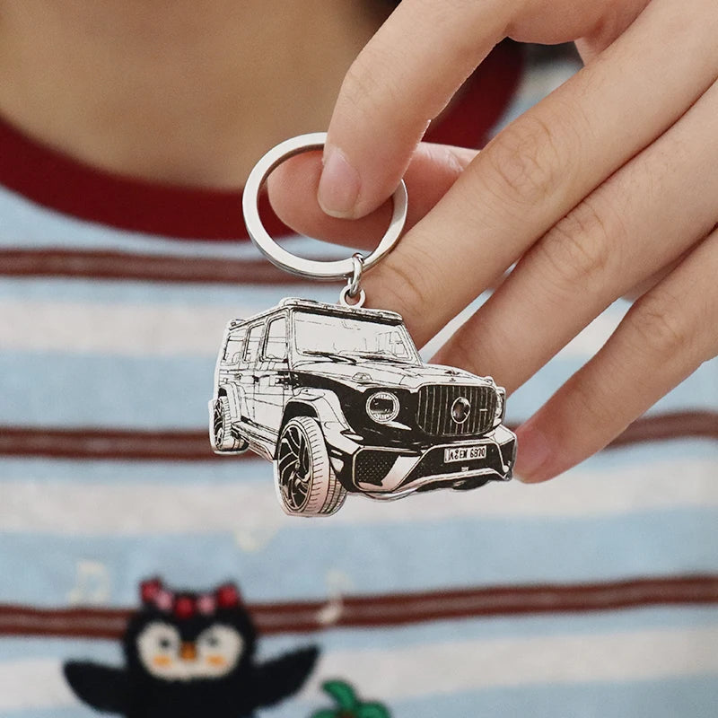 Personalized Car Photo Keychain Custom Engraved Motorcycle Picture Pendant Gifts Stainless Steel Memory Jewelry Picture Pendants