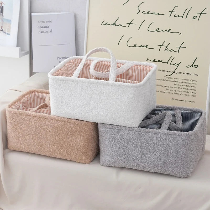 Diaper Caddy Organizer Nursery Storage Basket for Diapers and Wipes Newborn Changing Table Essentials Diaper Tote Bag for Car
