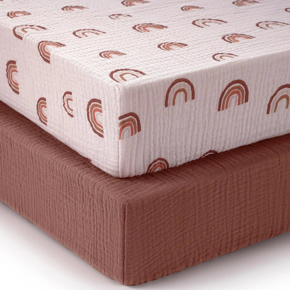 2pcs Breathable Cotton Baby Crib Fitted Sheet Universal Size Solid Color Infant Bassinet Cradle Bedding for Newborns Nursery New