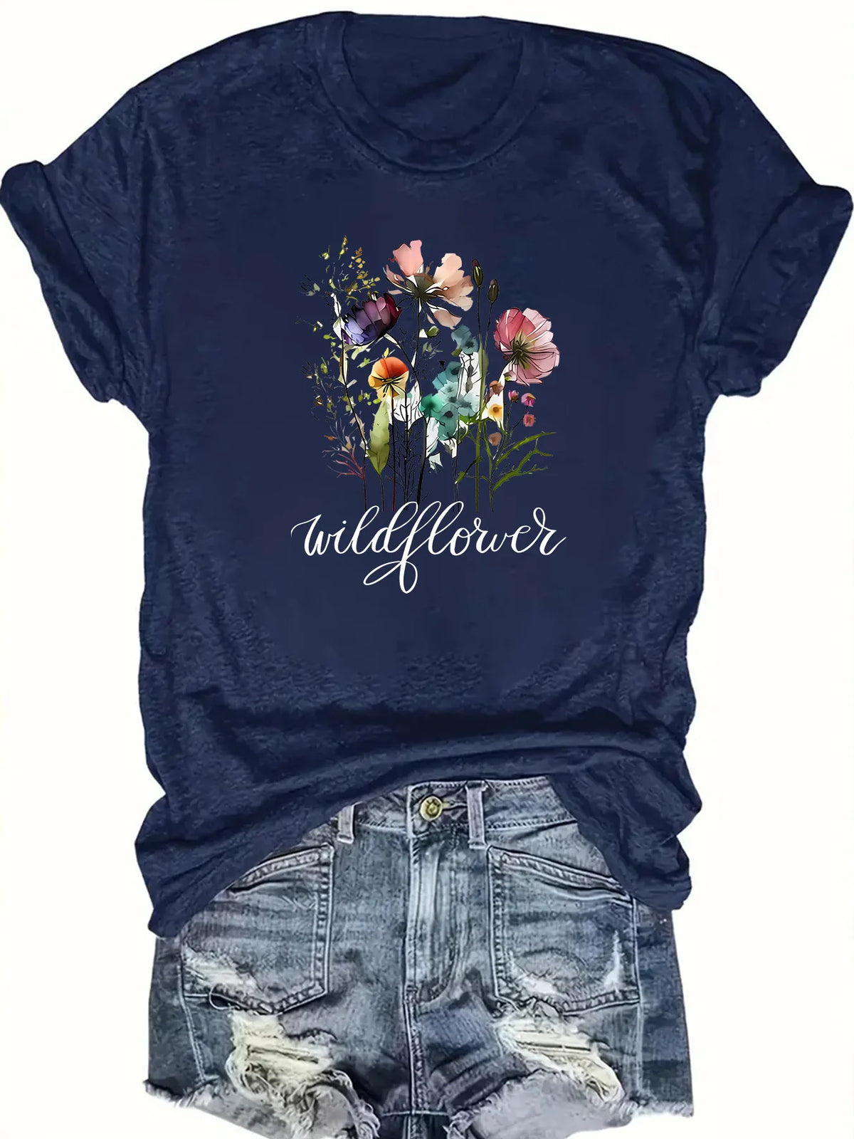 \Women's Short Sleeve Daily Casual Flower Top Women's T-shirt Spring and Summer New Short Sleeve Graphic T Shirts  Aesthetic