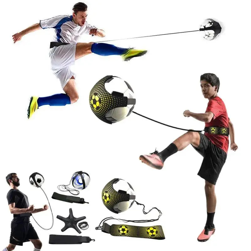 Football ball control training equipment kicking volleyball throwing single player practice adjustable waist belt elastic band