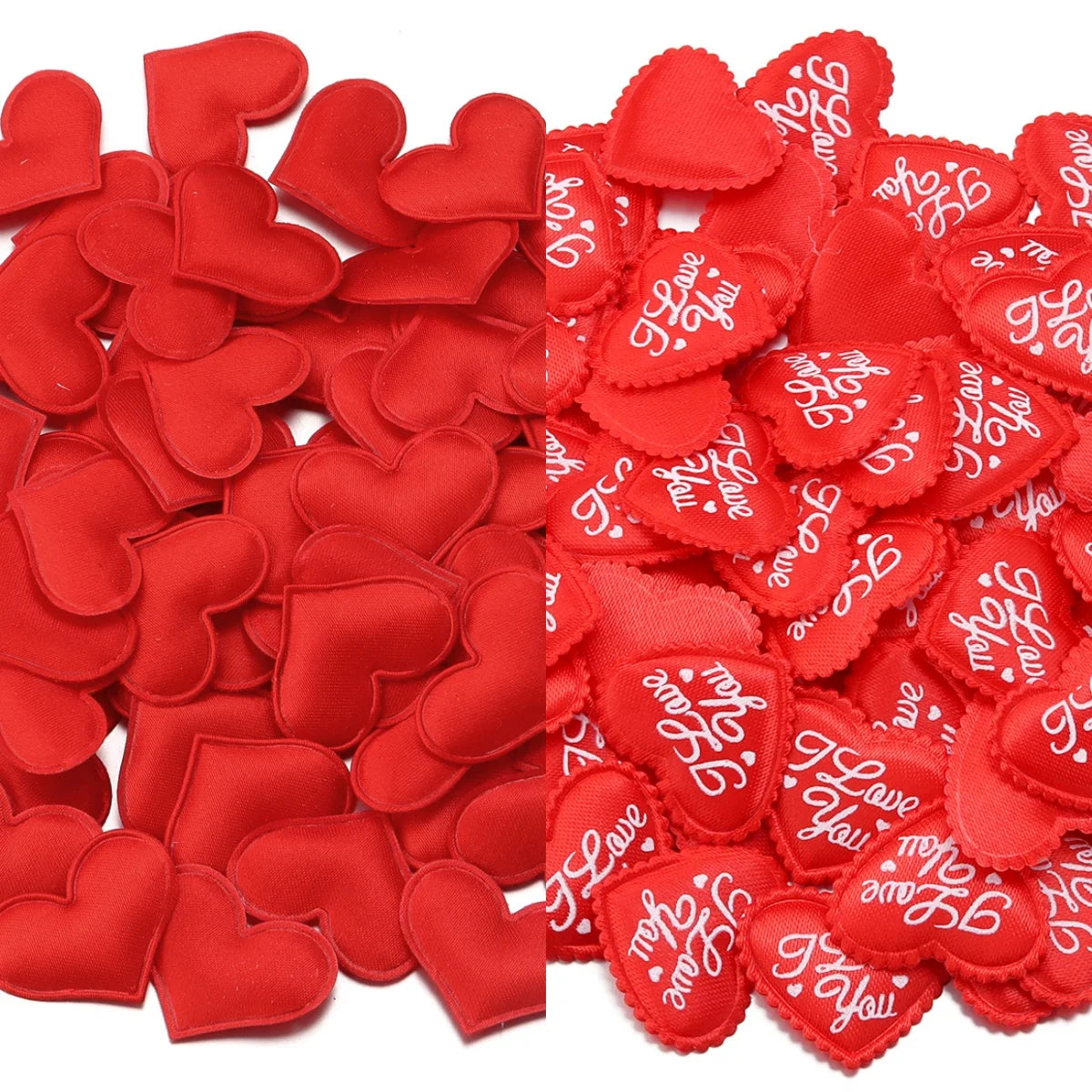 Valentine's Day 50/100Pcs Romantic Padded Fabric Throwing Petals Love Hearts for Table and Carpet Wedding Party Decoration