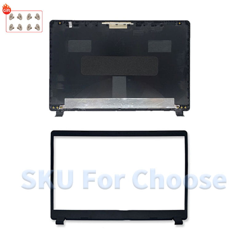 black plastic laptop lid assembly with matte finish and integrated hinges for replacement housing case compatible with Acer Aspire 3 n19c1 a315-42 a315-42g a315-54 and a315-54k models
