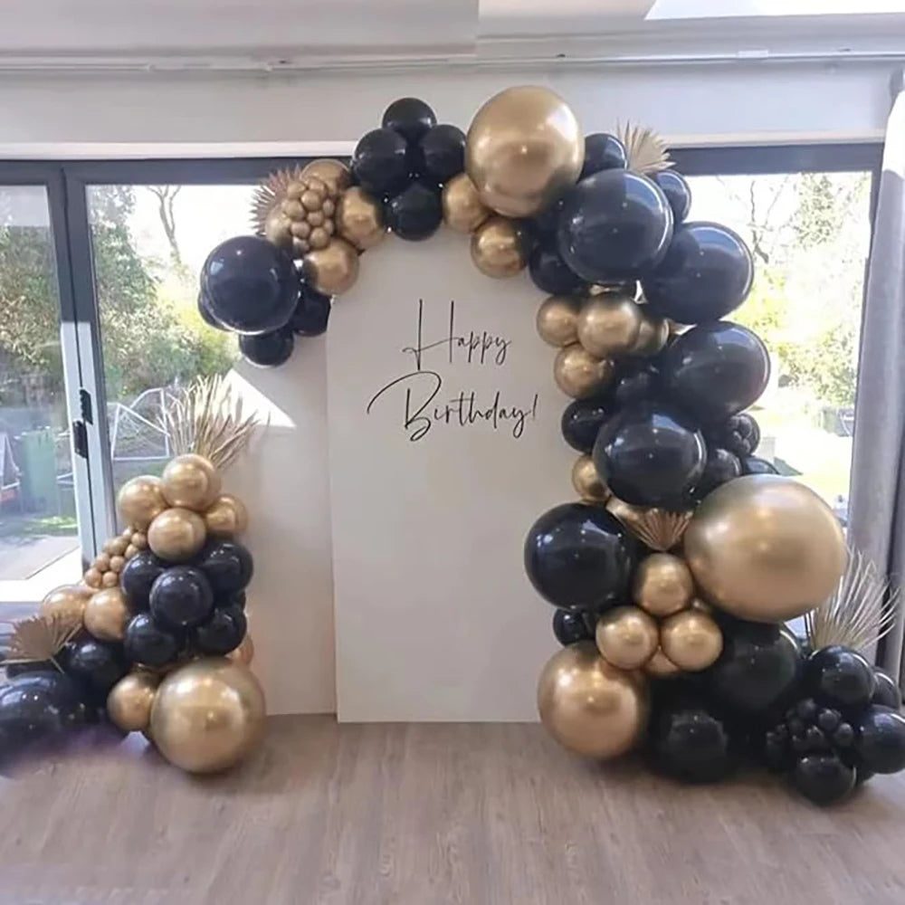18th Birthday Party Decor Balloons Garland Black Gold Latex Balloon Arch Kit New Year Graduation Baby Shower Wedding Decoration