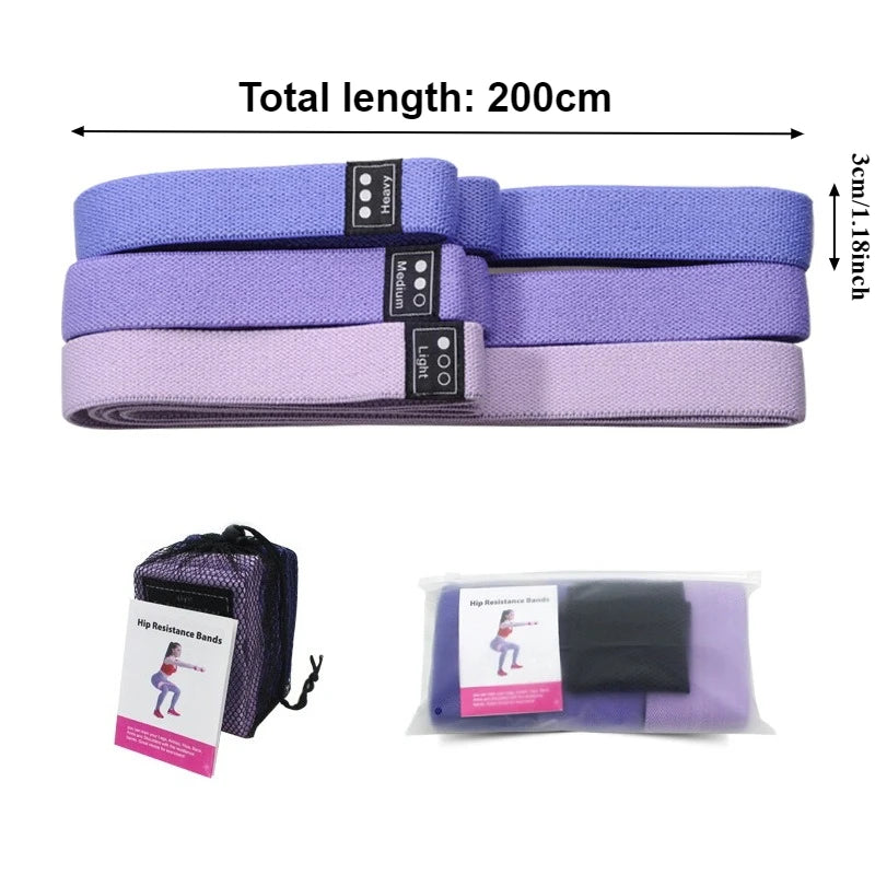 Fitness Resistance Bands Knit Elastic Stretch Training Pulling Bands Large Medium Small Resistance Levels Yoga Strength Training