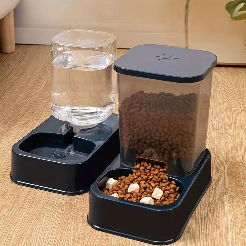 Automatic Pet Feeder Bowl with Water Supply for Cats and Dogs, No Battery Needed, Precise Portion Control
