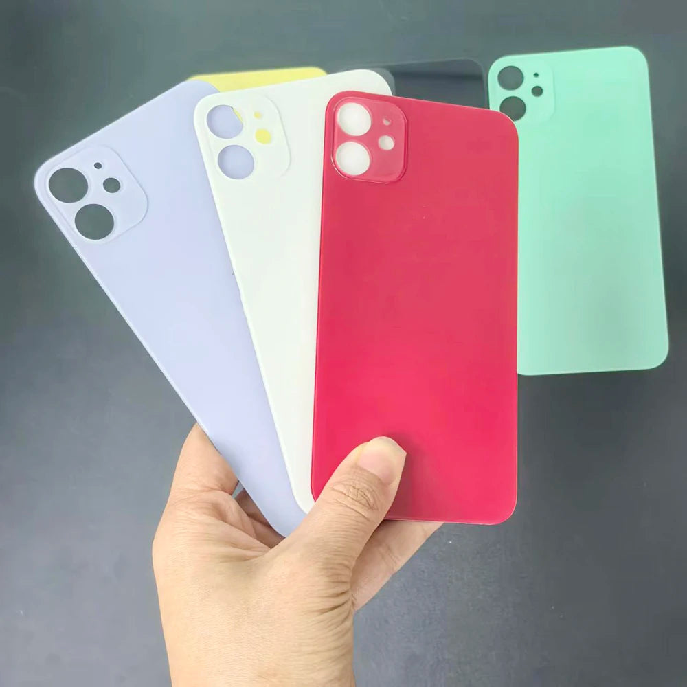 Back Glass Cover For iPhone 11 Replacement Rear Battery Door Housing Cover With Camera Lens Full Housing Back Panel Repair Parts